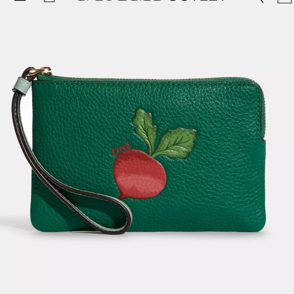 Coach NWT Corner Zip Wristlet With Radish - Picture 3 of 11